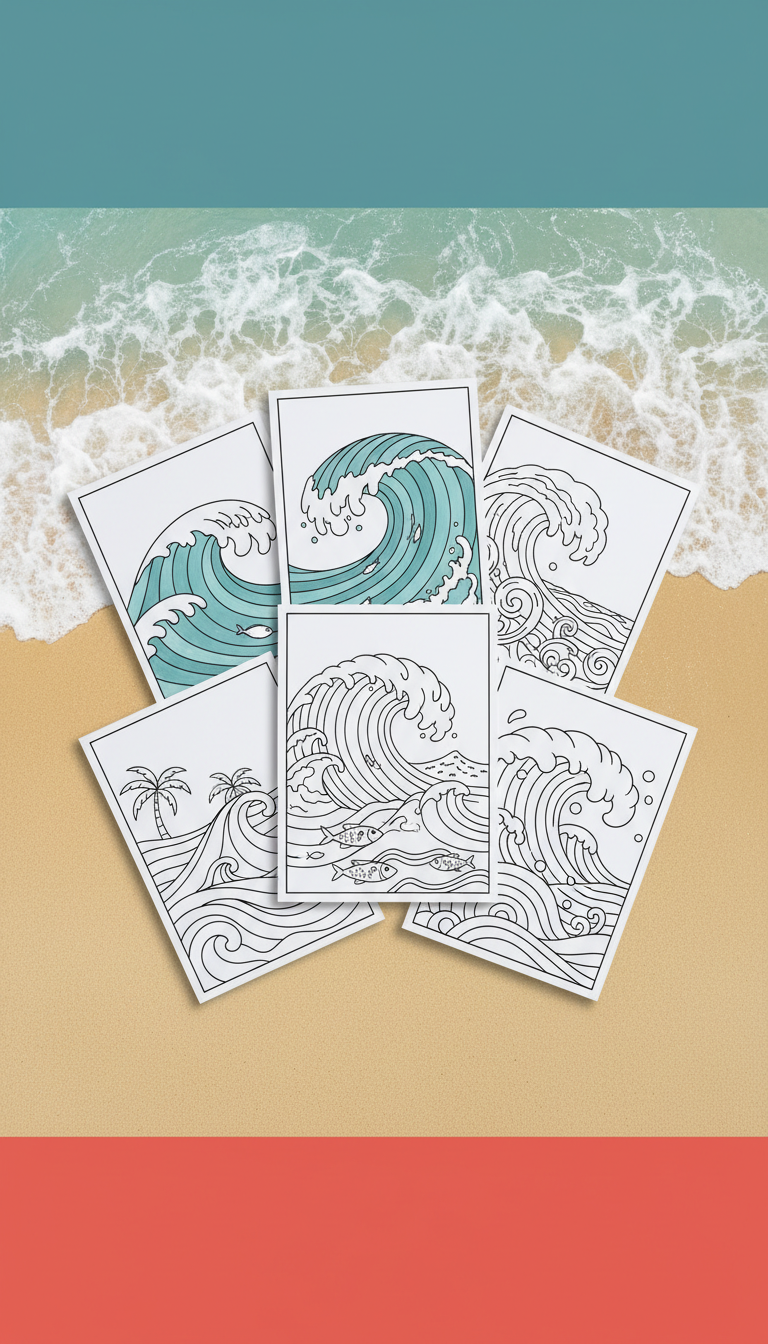 Ocean Waves Coloring Page