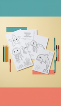 Beach Day Creatures Coloring Set
